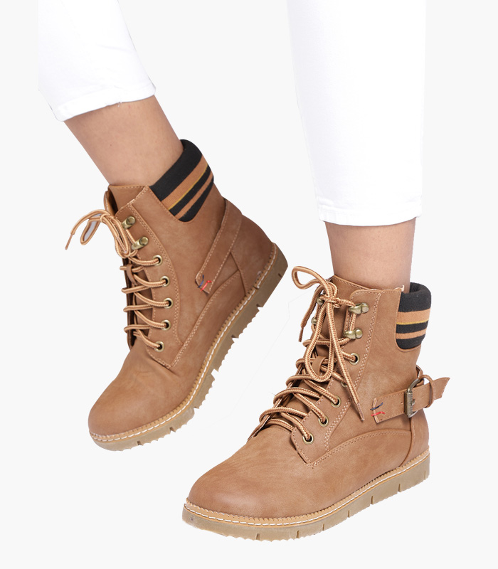 Women Brown Solid Synthetic Mid-Top Flat Boots