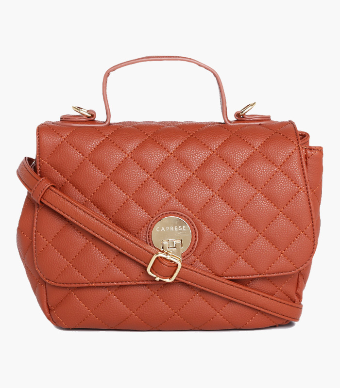 Brown Quilted Satchel