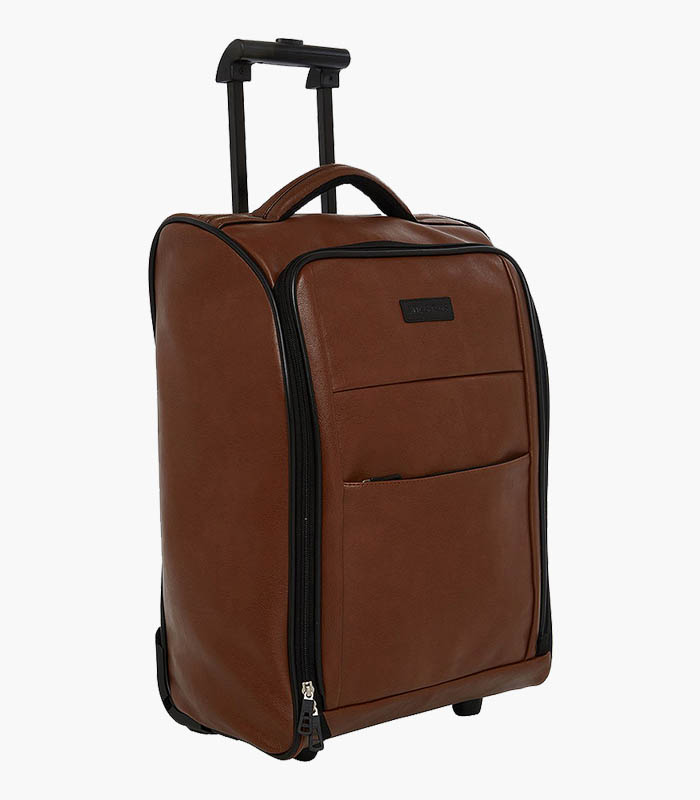 Unisex Tan Solid Cabin Trolley Bag 2