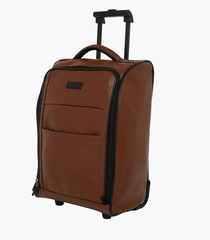 Unisex Tan Solid Cabin Trolley Bag 3