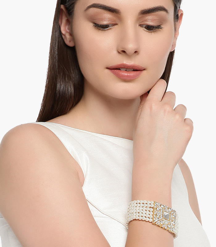 Gold-Toned Alloy Gold-Plated Cuff Bracelet-2