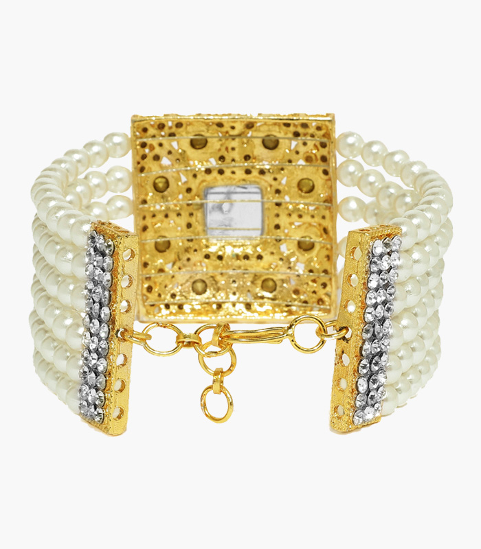 Gold-Toned Alloy Gold-Plated Cuff Bracelet-4