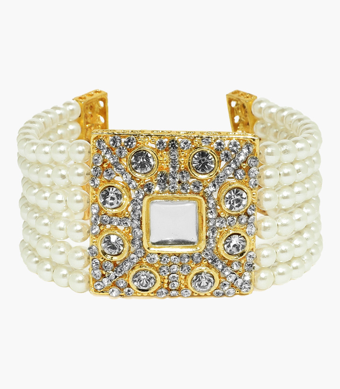Gold-Toned Alloy Gold-Plated Cuff Bracelet