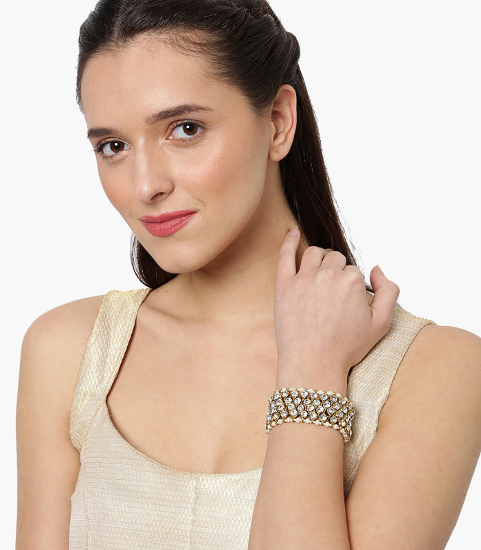 Gold-Toned Metal Wraparound Traditional Bracelet-2