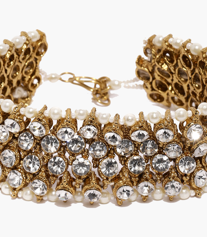Gold-Toned Metal Wraparound Traditional Bracelet-4