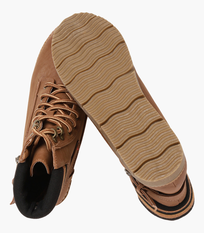 Women Brown Solid Synthetic Mid-Top Flat Boots-4