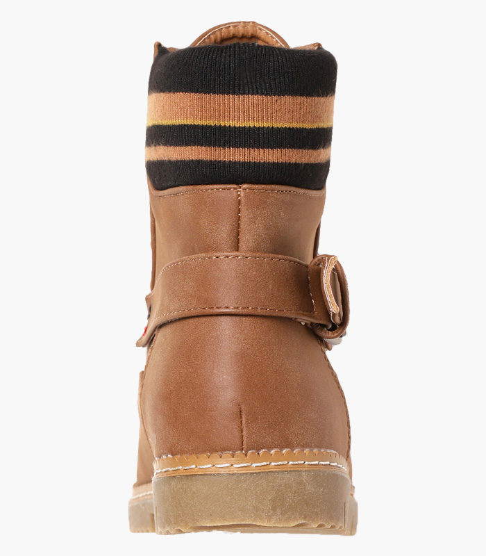 Women Brown Solid Synthetic Mid-Top Flat Boots-5